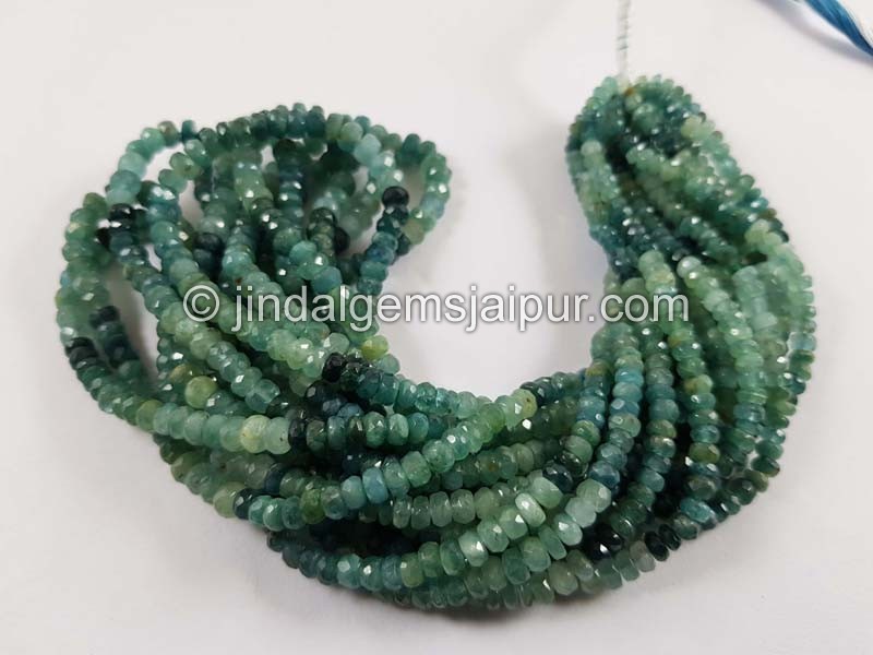 Grandidierite Shaded Faceted Roundelle Beads